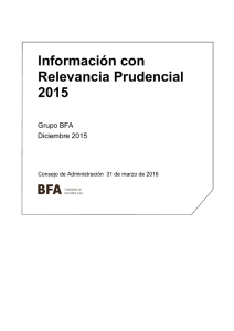Información con Relevancia Prudencial 2015 (Grupo BFA)