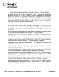 POLÍTICA DE SEGURIDAD, SALUD, MEDIO AMBIENTE