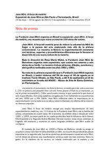 Nota de prensa - Fundació Joan Miró