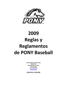 2009 Reglas y Reglamentos de PONY Baseball