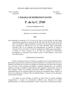 P. de la C. 2749 - Cámara de Representantes