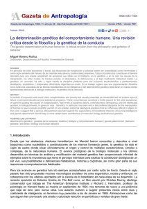 La determinación genética del comportamiento humano. Una