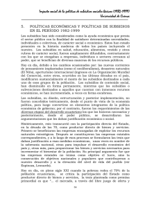 Políticas de subsidios en el permodo 1982-1999