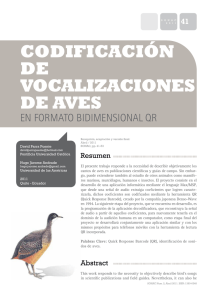 Codificación de vocalizaciones de aves en formato bidimensional QR