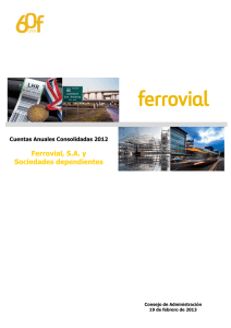 Cuentas Anuales Consolidadas 2012 de Ferrovial S.A.