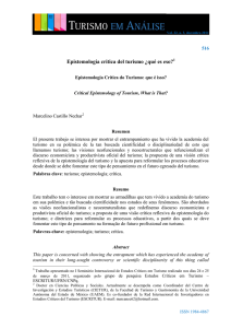 Epistemología critica del turismo ¿qué es eso?1