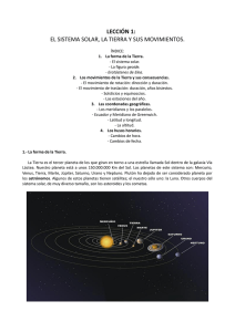 el sistema solar, la tierra y sus movimientos.