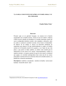 La familia como fuente metafórica en teoría moral y su rol