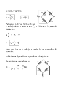 a) Por Ley de Ohm 9 A 8 i = 1 A i = Aplicando la ley de Kirchhoff