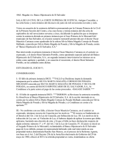 1062. Magaña vrs. Banco Hipotecario de El Salvador