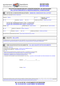 Inscripción en el registro Municipal de