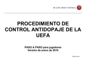 procedimiento de control antidopaje de la uefa