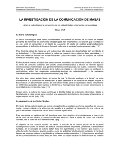 la investigación de la comunicación de masas