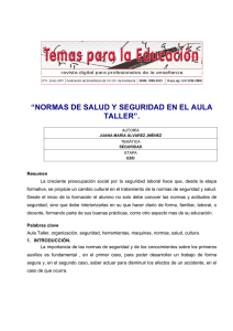 “NORMAS DE SALUD Y SEGURIDAD EN EL AULA TALLER”.