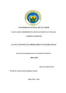 universidad central del ecuador la falta de eficacia probatoria en