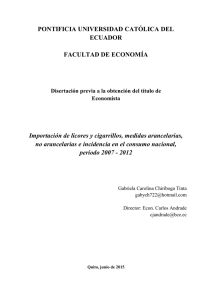 1.4. Importación de cigarrillos en el Ecuador, período (2007