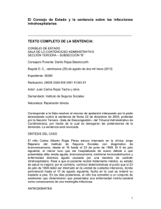 El Consejo de Estado y la sentencia sobre las infecciones