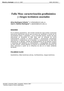1 Falla Moa: caracterización geodinámica y riesgos tectónicos