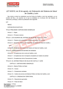 Ley 8/2010 de Ordenación del Sistema de Salud de Castilla y León