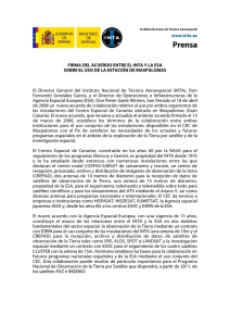 Nota Prensa Maspalomas - Instituto Nacional de Técnica Aeroespacial