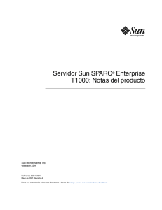 Servidor Sun SPARC Enterprise T1000: Notas