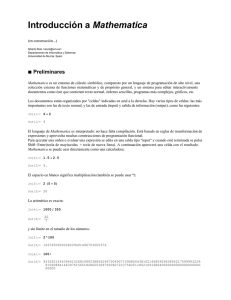 Introducción a Mathematica - Departamento de Informática y Sistemas