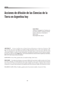 Acciones de difusión de las Ciencias de la Tierra en Argentina hoy