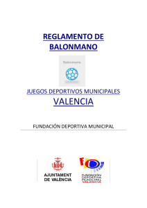 Reglamento Balonmano - Fundación Deportiva Municipal de Valencia