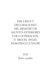 Discursos Sr. Miguel Ángel Moratinos. Año 2010
