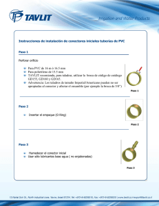 Instrucciones de instalación de conectores iniciales tuberías de PVC