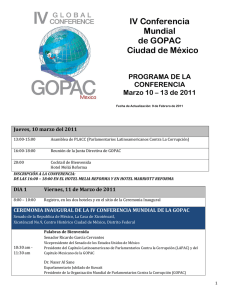 IV Conferencia Mundial de GOPAC Ciudad de México PROGRAMA