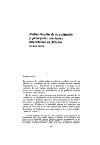 Redistribución de la población y principales corrientes migratorias