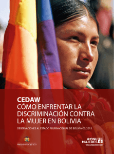 cedaw cómo enfrentar la discriminación contra la mujer en bolivia