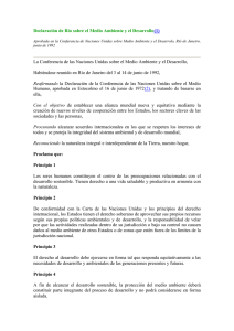 Declaración de Río sobre el Medio Ambiente y el Desarrollo(1)