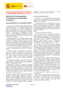 Informe de Posicionamiento Terapéutico de secukinumab (Cosentyx