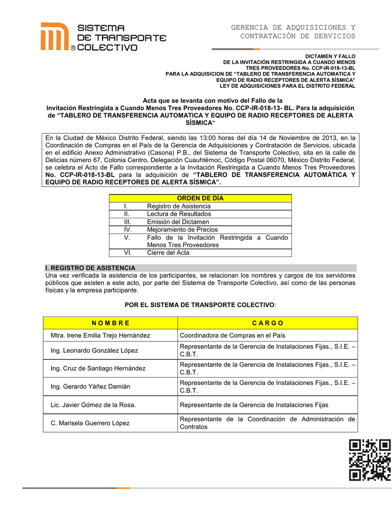 ACTA CORRESPONDIENTE AL FALLO DE LAS