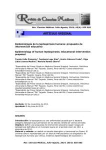 EpidemiologÃa de la leptospirosis humana: propuesta de