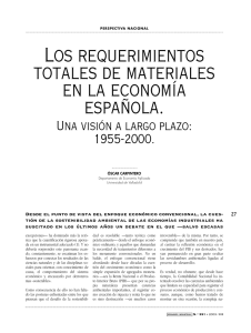 los requerimientos totales de materiales en la economía española