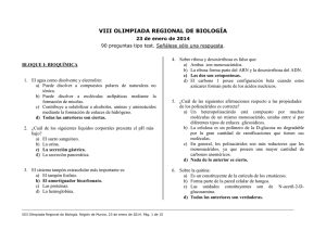 PREGUNTAS VII OLIMPIADA REGIONAL DE BIOLOGÍA