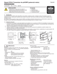 Signet 8750-2 Transmisor de pH/ORP (potencial redox)