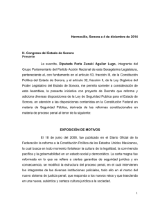 1 Hermosillo, Sonora a 4 de diciembre de 2014 H. Congreso del