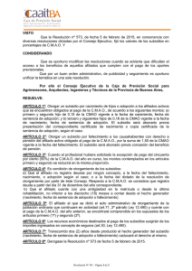 Resolucion n°581.Subsidios CAAITBA(Fallecimiento, Nacimiento