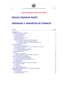 Normativa 1/2008 sobre jornadas, horarios y permisos