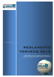 Reglamento de Torneos 2016 - Unión de Ligas de Voleibol