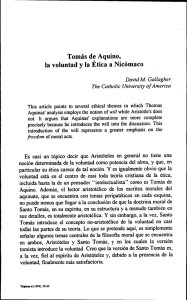 Tomas de Aquino, la voluntad y la Etica a Nicomaco