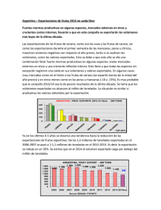 Argentina – Exportaciones de frutas 2014 en caída libre Fuertes