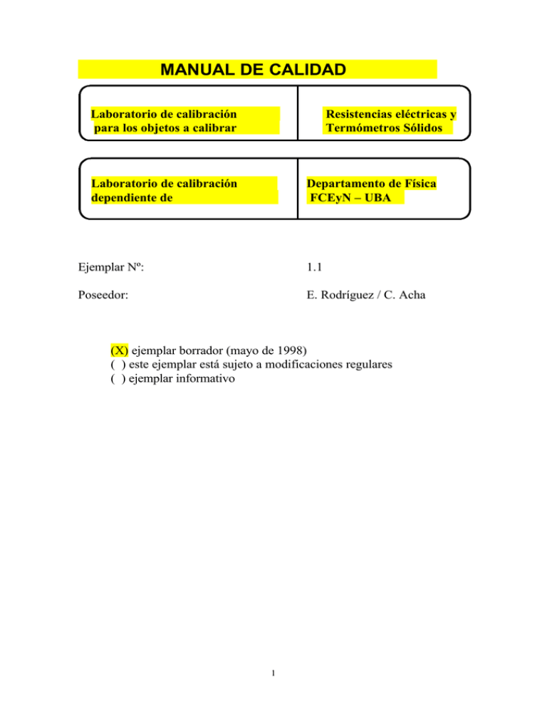 Manual De Calidad - Universidad De Buenos Aires