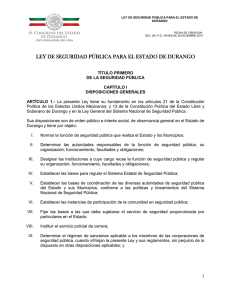 ley de seguridad pública para el estado de durango