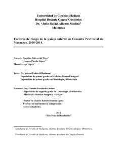 Factores de riesgo de la pareja infértil en Consulta Provincial de