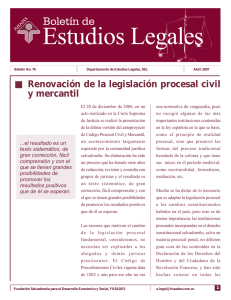 Renovación de la legislación procesal civil y mercantil